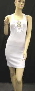 NWT LEANA COUTURE White Ribbon Lace Tank Top Dress  