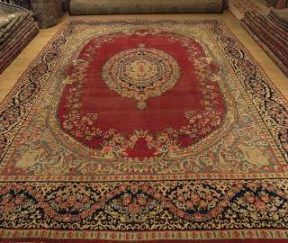 10x14 Fine Handmade Antique Persian Laver Kerman Wool Rug. Great 