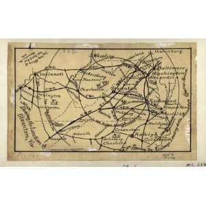 Civil War Map Map showing the location of Staunton, Va.  showing the 