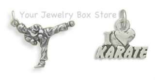 Sterling Silver Karate Charms  