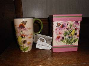 Cypress Home Ceramic Latte Travel Mug /w Decorative Box 19 oz. NIB 