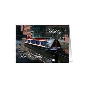  Happy 38th Birthday canal boat Card Toys & Games