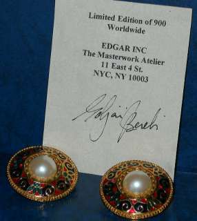 EDGAR BEREBI Limited Edition KASHMIR Clip On Earrings  