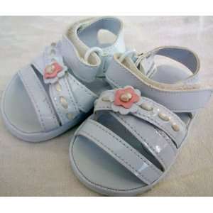    Baby Girl Size 0/1, White Shiney Summer Sandles Shoes Baby