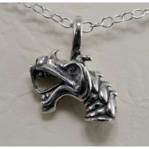  Just a Little Dragons Head Pendant in Sterling Silver 