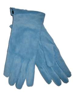 Womens Aqua Blue Suede Leather Gloves turquoise  