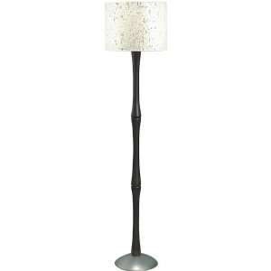 Lite Source LS 9923D/WAL Bamboo 1 Light Floor Lamp, Dark Walnut With 