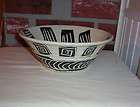 KRALY POTTERY 10 INCH SERVING BOWL OFF WHITE WITH BLACK DESIGN