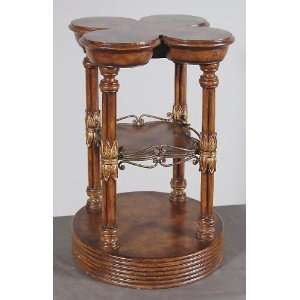  Pen Shell Accent Table 16 Inlaid Wood Iron Side New 