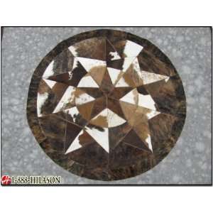  Hair On Leather Patchwork 40in. Cowhide Skin Rug Carpet 