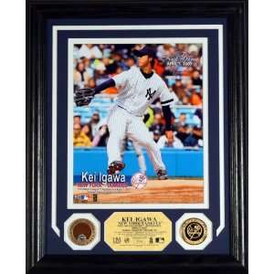  Kei Igawa New York Yankees Photomint with 24 KT Gold Coin 
