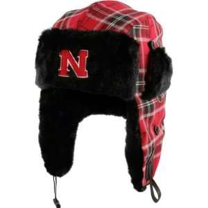   Red Youth Plaid Pattern Winterize Earflap Knit Hat