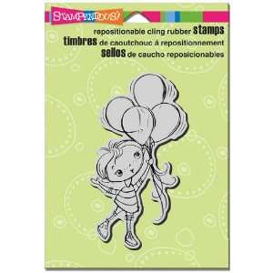  Balloon Kiddo   Cling Rubber Stamp Arts, Crafts & Sewing