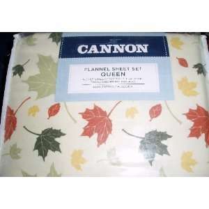  CANNON FLANNEL SHEET SET LEAVES KING