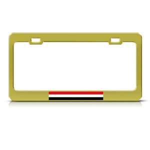 Yemen Flag Gold Country Metal license plate frame Tag Holder