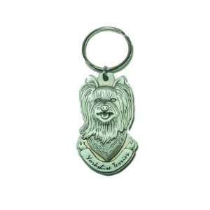  Pewter Yorkie Yorkshire Terrier Key Chain Ring Made in the 