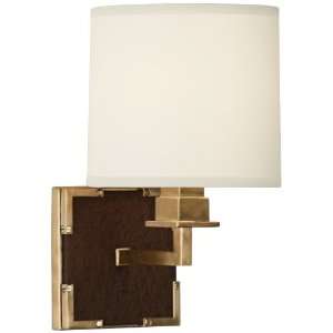 Robert Abbey Cinnamon Faux Ostrich Leather Wall Sconce 