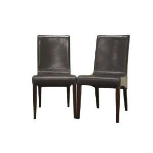   Light Cappucino Oak Dining Chair in Dark Brown Luxury Bycast Leather
