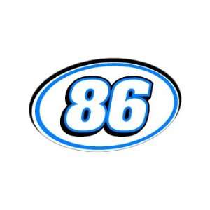  86 Number Jersey Nascar Racing   Blue   Window Bumper 