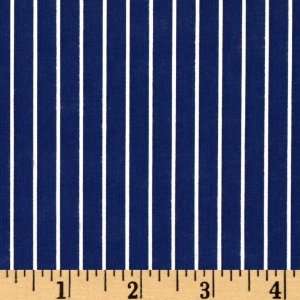  60 Wide Cotton Blend Stripe Shirting Royal/White Fabric 
