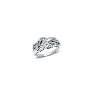 ZALES Diamond Twist Braid Ring in Sterling Silver   Size 7 1/4 CT. T.W 