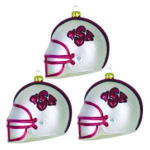  Pack of 3 NCAA N.C State Wolfpack Glass Football Helmet 