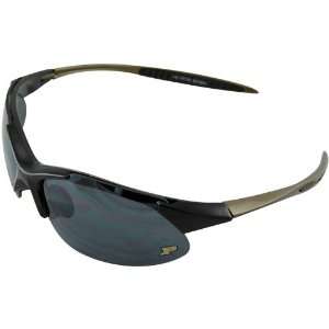 Purdue Boilermakers Black Half Frame Sports Sunglasses  