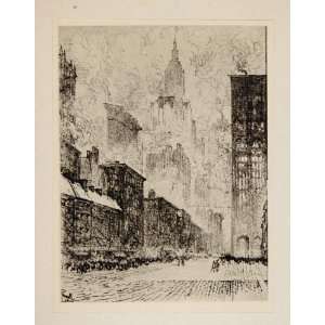  1912 Print Fulton Street New York City Joseph Pennell 