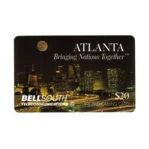  Collectible Phone Card $20. Atlanta Skyline At Night 