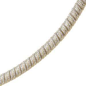  Genuine Diamond Two Tone 8 inch Tennis Bracelet Jewelry