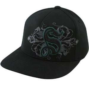   Spartans Black Luxury 1 Fit Flex Hat 