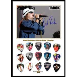  Kid Rock Gold Edition Guitar Pick Display With 15 Guitar 