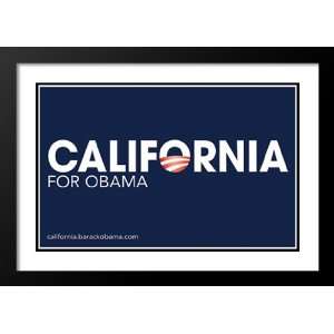  Barack Obama 32x45 Framed and Double Matted California Campaign 