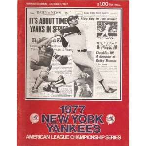 1977 New York Yankees Official 1977 ALCS Program   Sports Memorabilia 