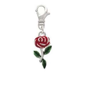  Red Rose Flower Clip On Charm Arts, Crafts & Sewing
