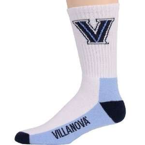   Villanova Wildcats Tri Color Team Logo Crew Socks