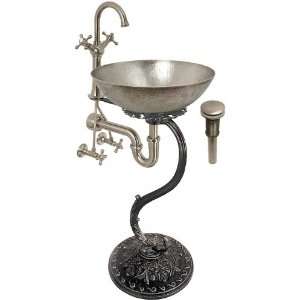 Old Fashioned Satin Nickel Bathroom Faucet Pedestal Sink Package 