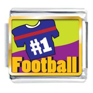  Number 1 Football Italian Charms Bracelet Link Pugster 