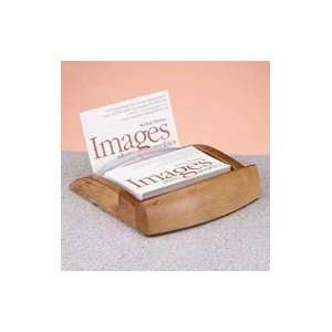   Expressions Wood & Plastic Business Card Holder, Oak