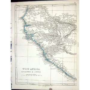  Map 1853 West Africa Senegambia Liberia Grain Coast