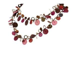  Multicolored Hamba Wood Sequin Slip on Fashion Necklace Jewelry