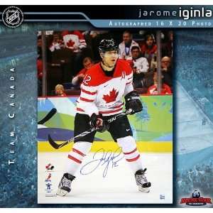  Jarome Iginla Team Canada 16 x 20 Autographed/Hand Signed 