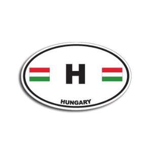 HUNGARY Country Auto Oval Flag   Window Bumper Sticker