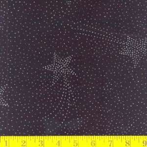  58 Wide Glitter Stretch Velvet Black Star Fabric By The 