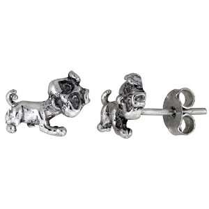  Tiny Sterling Silver Dog Stud Earrings Jewelry