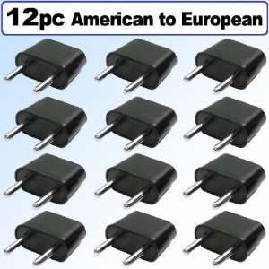  American to European Outlet Plug Adapter   12 Pack 
