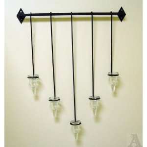 Wrought Iron 5 Candle Hanging Wall Votive Holder 