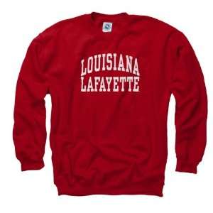 Louisiana Lafayette Ragin Cajuns Red Arch Crewneck Sweatshirt  