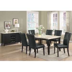   Piece Anisa Dining Room Set w/ Faux Marble Top