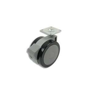 Cool Casters   Tech Line Caster, Grey with Black Tread, Swivel Plate 